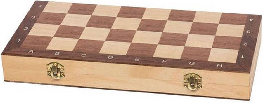 Goki schaakspel opvouwbaar 38 x 38 x 2 5 cm hout wit bruin