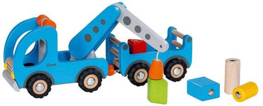 Goki Houten Takelwagen met Aanhanger