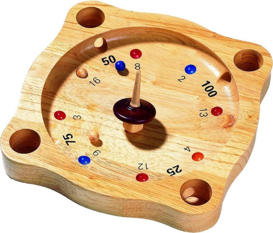 Goki ROULETTE vierkant 22x22cm rubberboomhout 6+