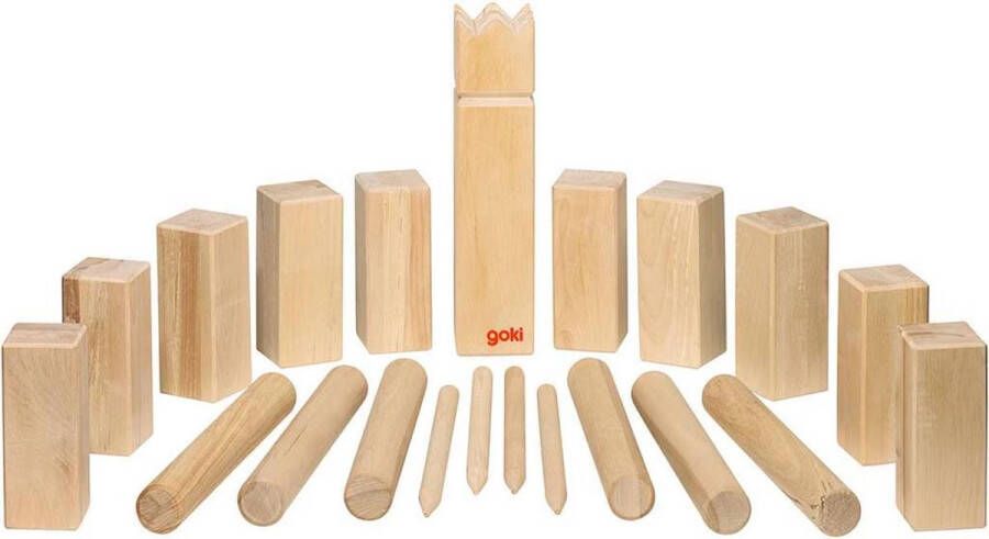 Goki Kubb Vikingschaakspel Koning 6.5x6.5x30cm