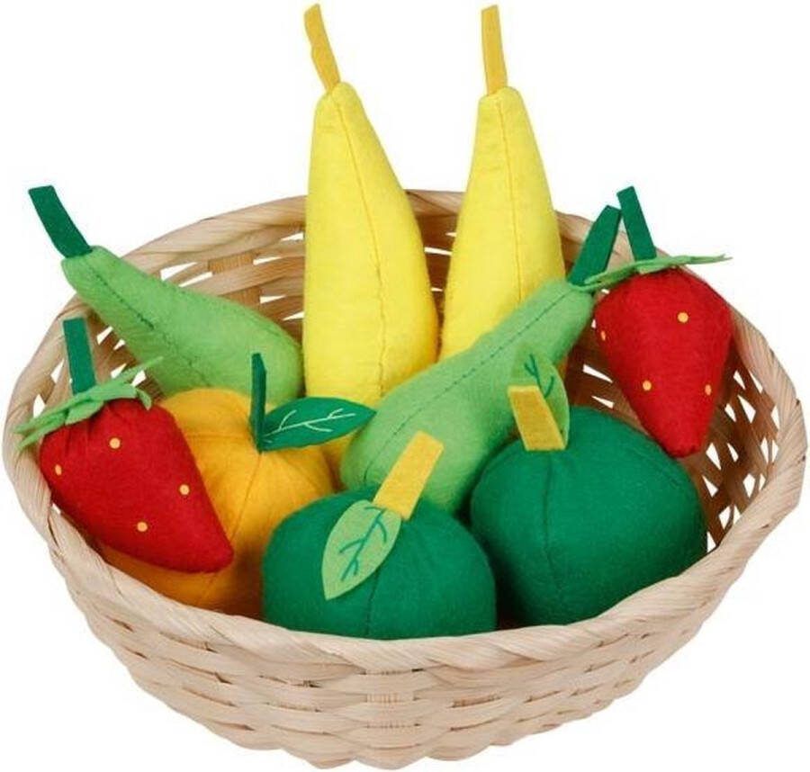 Goki Mand met stoffen fruit (10 delig)