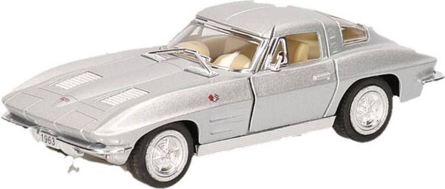 Goki Modelauto Chevrolet Corvette 1963 zilver 13 cm speelgoed auto schaalmodel