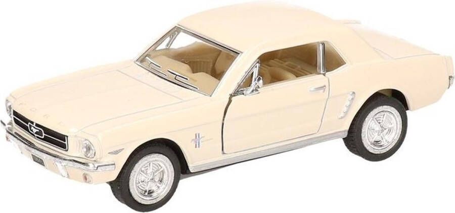 Goki Modelauto Ford Mustang 1964 creme 13 cm speelgoed auto schaalmodel