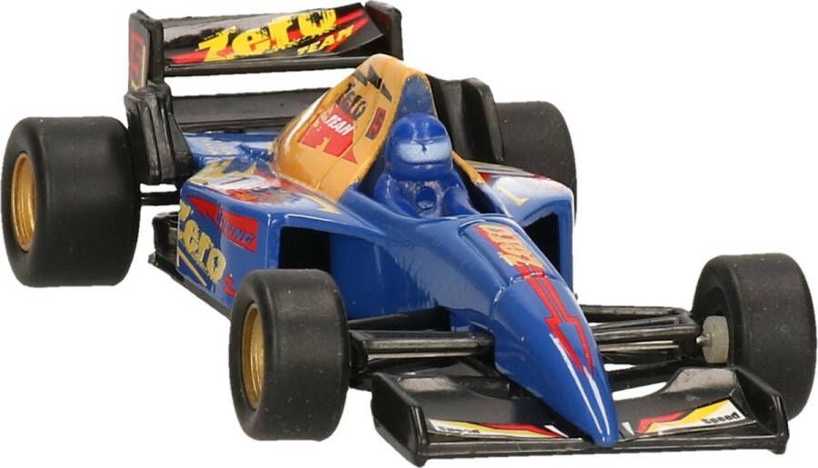 Goki Modelauto Formule 1 wagen blauw 10 cm speelgoed race auto schaalmodel