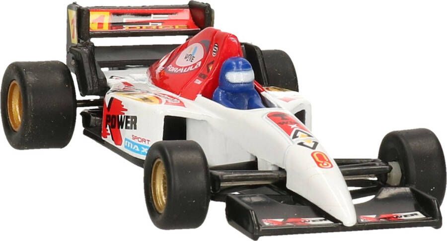 Goki Modelauto Formule 1 wagen wit 10 cm speelgoed race auto schaalmodel