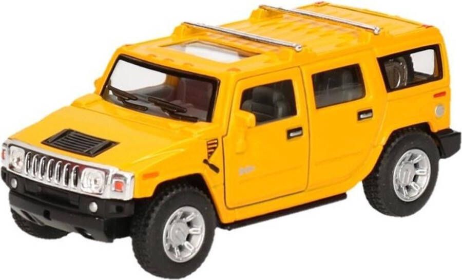 Goki Modelauto Hummer H2 SUV geel 12 5 cm speelgoed auto schaalmodel