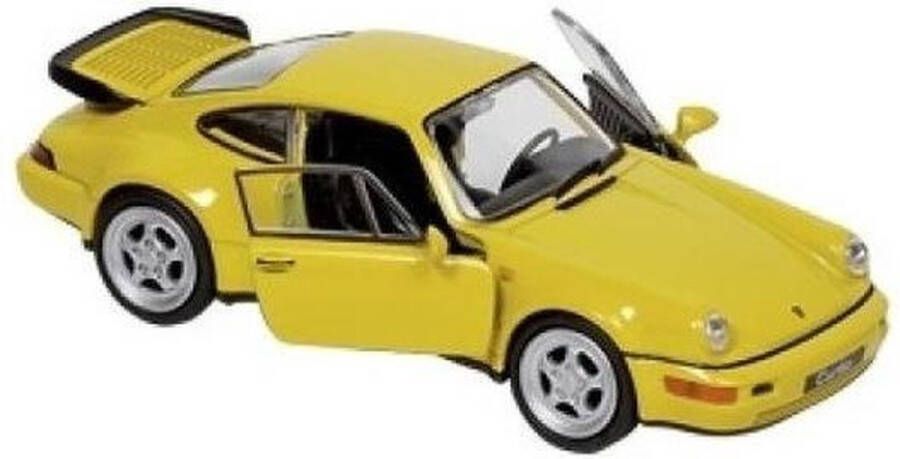 Goki Modelauto Porsche 964 Carrera geel 1:34 speelgoed auto schaalmodel