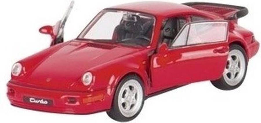 Goki Modelauto Porsche 964 Carrera rood 1:34 speelgoed auto schaalmodel