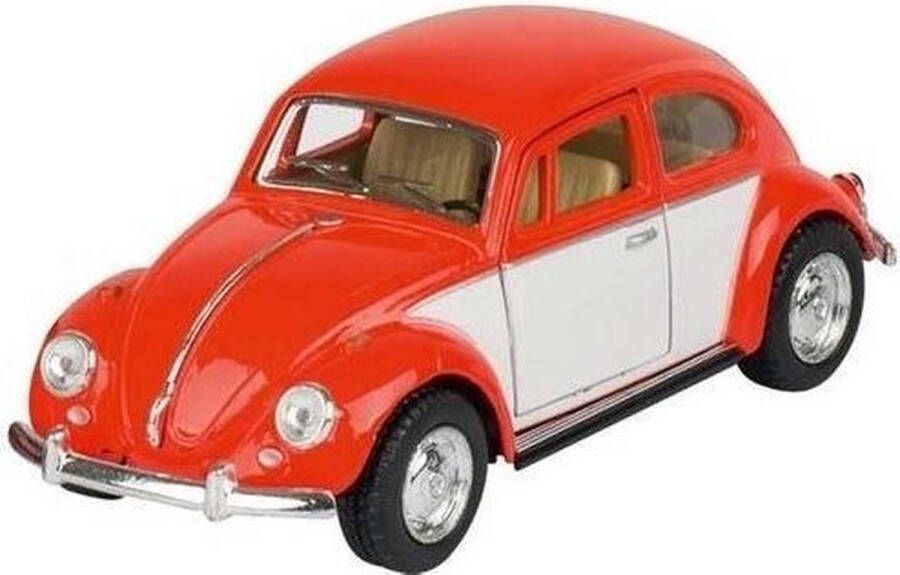 Goki Modelauto Volkswagen Kever two-tone oranje wit 13 cm speelgoed auto schaalmodel miniatuur model