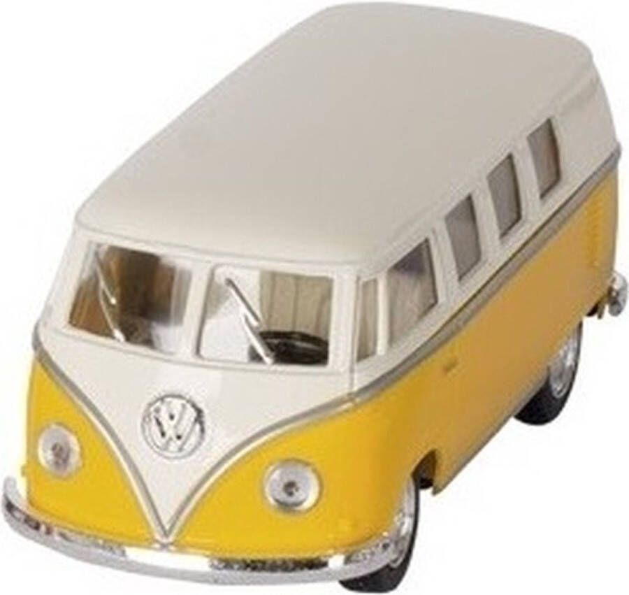 Goki Modelauto Volkswagen T1 Two-tone Geel wit 13 5 Cm Speelgoed Auto Schaalmodel Miniatuur Model