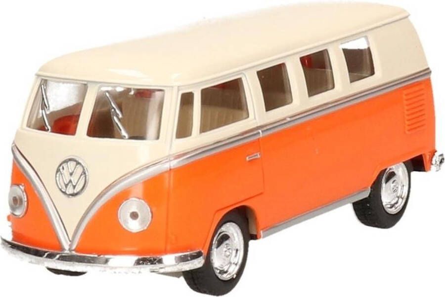 Goki Modelauto Volkswagen T1 Two-tone Oranje wit 13 5 Cm Speelgoed Auto Schaalmodel Miniatuur Model