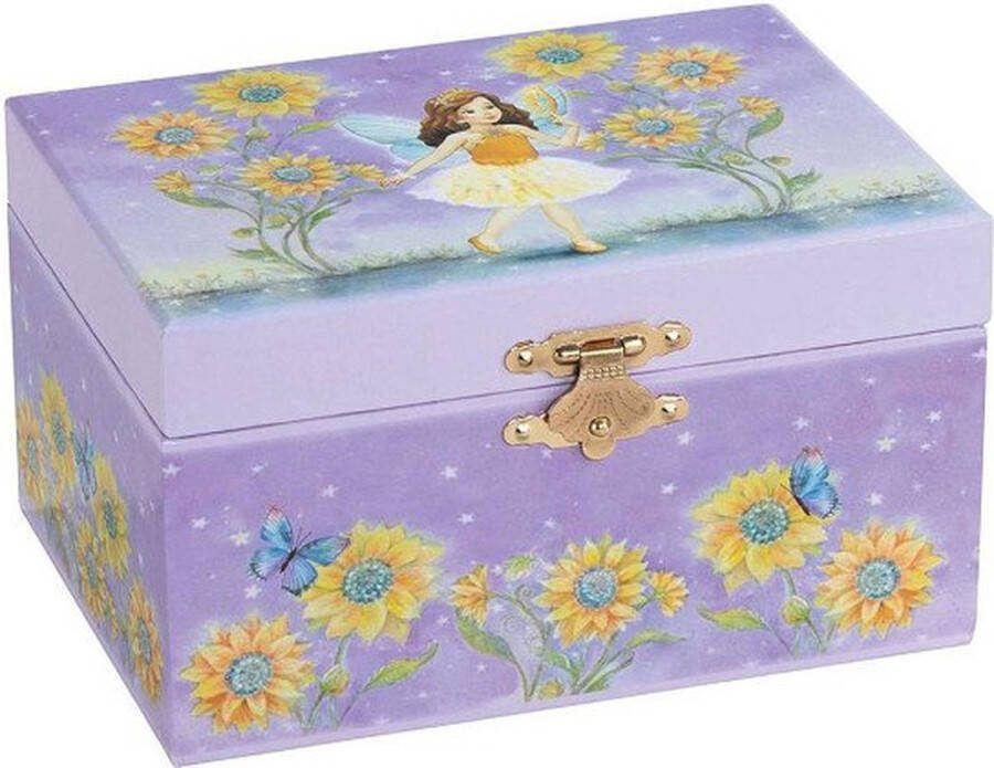 Goki Muziekdoos Ballerina Bloemen Paars