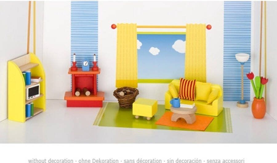 Goki Poppenhuismeubeltjes: MODERNE WOONKAMER 24-delig (incl. toebehoren excl.