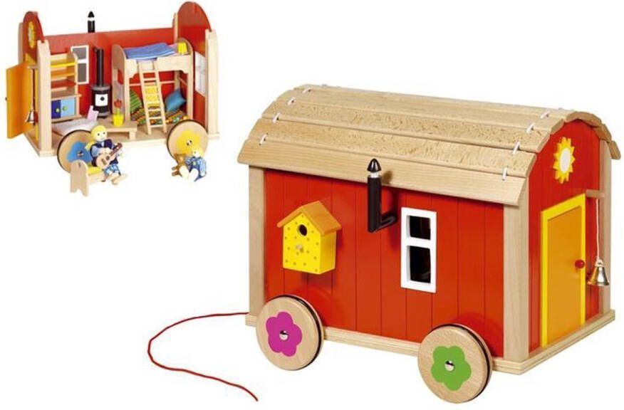 Goki Construction site trailer for puppets with accessoires