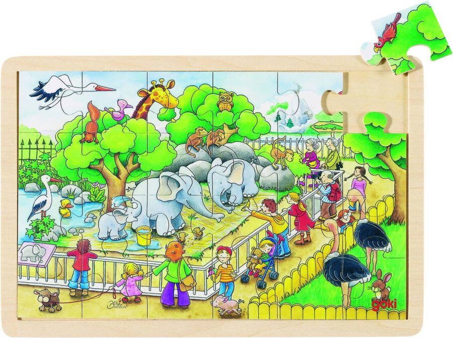 Goki Houten Legpuzzel Bezoek aan de Dierentuin 24st