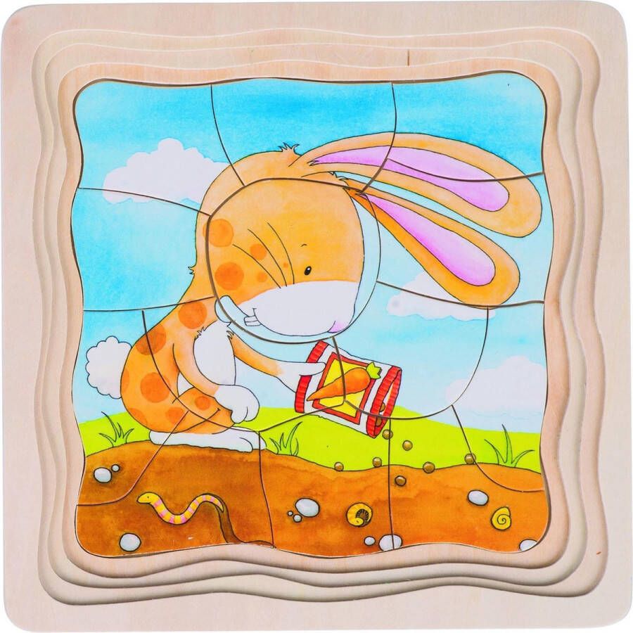 Goki Puzzel:groentebed 20 X 20 X1.5 Cm 4 Lagen 53-delig