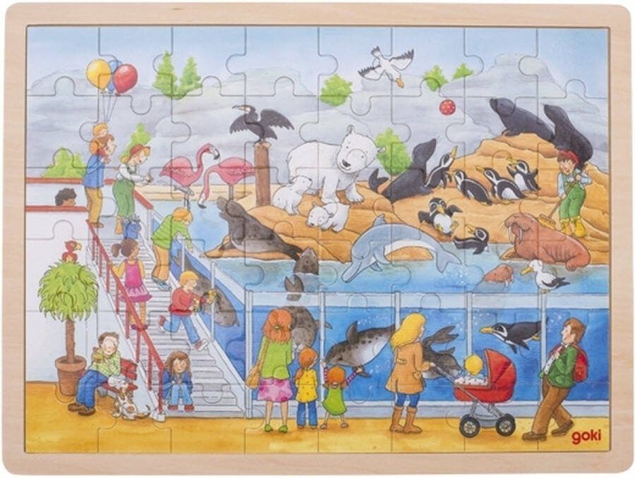 Goki Raampuzzel Bezoek Aan De Zoo 40x30x1cm 48-delig