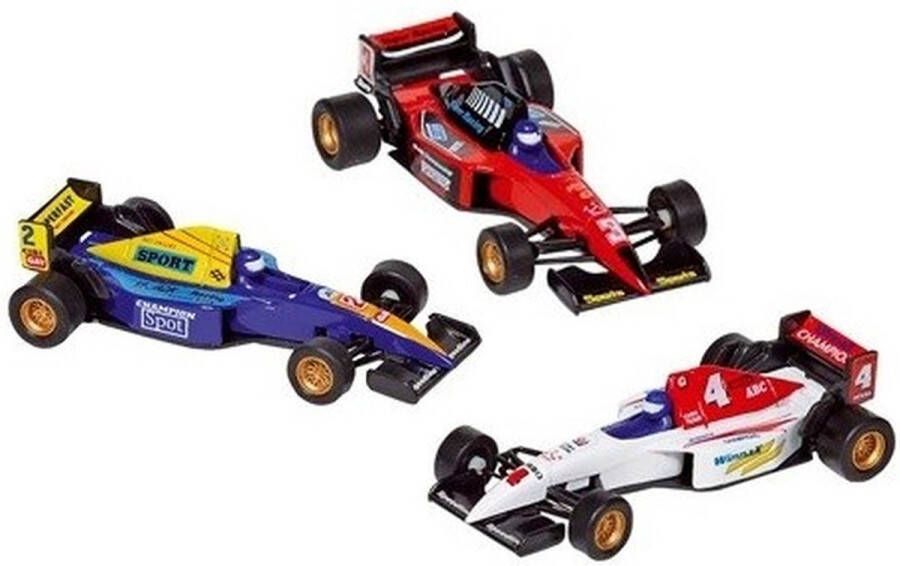 Goki Raceauto speelgoed set van 3x stuks Formule 1 wagens 10 cm Speelgoed auto&apos;s