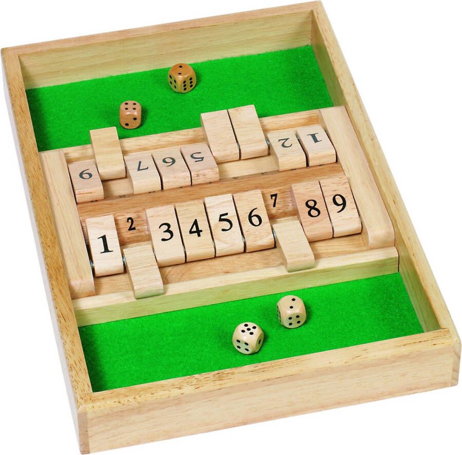 Goki Dobbelspel: SHUT the BOX 34x23 5 cm in hout in doosje 6+