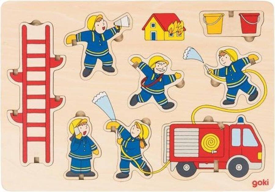 Goki Houten Stapelpuzzel Brandweer 8st