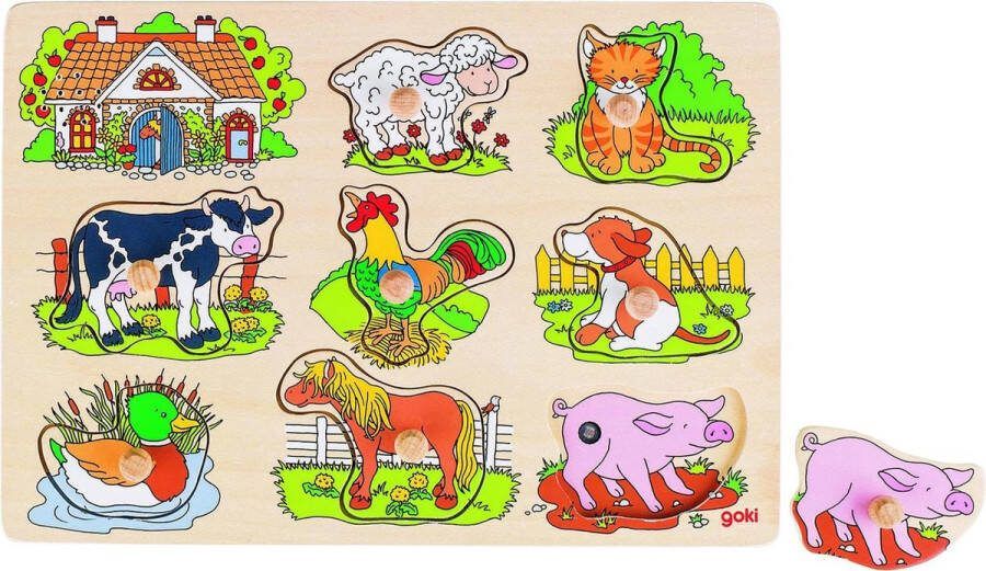 Goki Noppenpuzzel Boerderijdieren met Geluid
