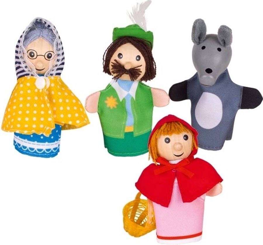 Goki Vingerpoppen set roodkapje 4 stuks 10 5-11cm
