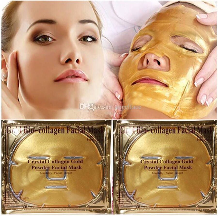 Gold Bio Collageen Masker Goud Collageen Booster 10 Stuks Stapelkorting!! Collageen Gezichtsmasker Huidverzorging Vernieuwd de Huidcellen Exfoliërende Werking Hydrateert Op Voorraad Morgen in Huis Beperkte Voorraad OP = OP