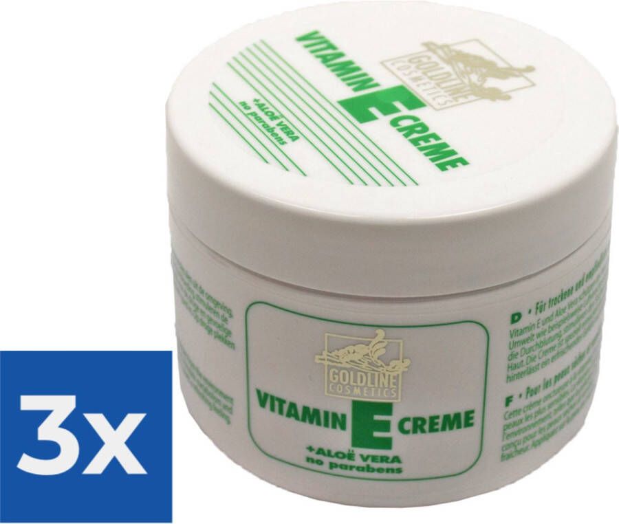 GOLD LINE Goldline Vitamine-E met Aloë Vera voor de gevoelige Huid 250 ml Bodycrème Voordeelverpakking 3 stuks