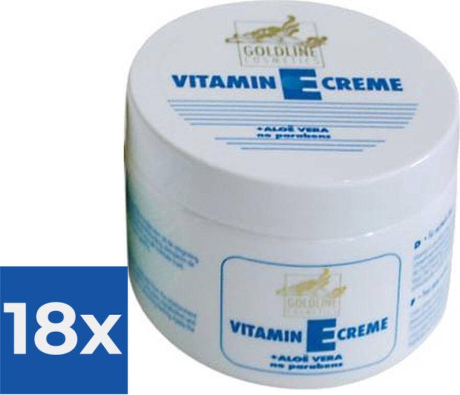 GOLD LINE Goldline Vitamine-E met Aloë Vera voor de Normale Huid 250 ml Bodycrème Voordeelverpakking 18 stuks