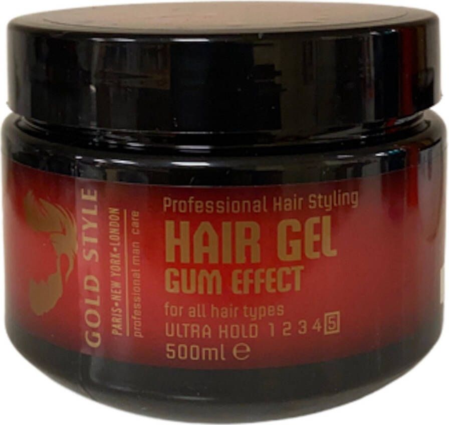 Gold style Hair gel gum effect-bubblegum haar gel haargel ultra hold barber haarstyling 500 ml