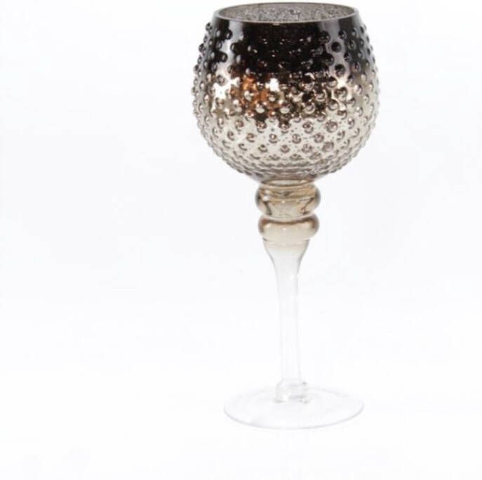 Goldbach Geschenkartikel Glas windlicht 13x13x30 cm bruin