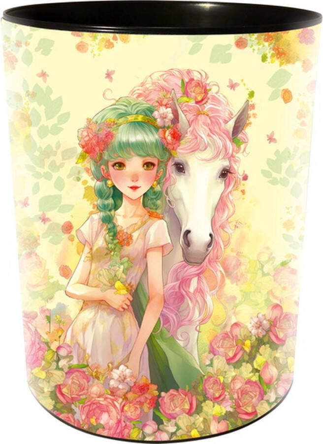 Goldbuch GOL-82132 prullenbak AKIRA paard en meisje in Manga Phantasy Nature style