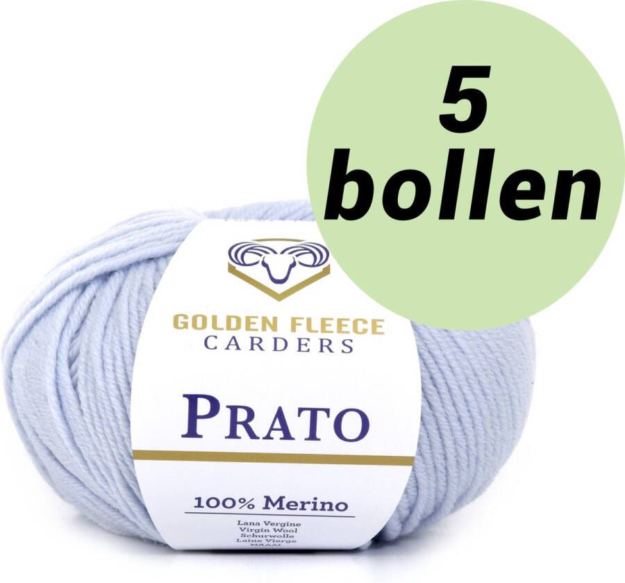 Golden Fleece yarn 5 bollen breiwol blauw (804) 100% merino wol s Prato blueness