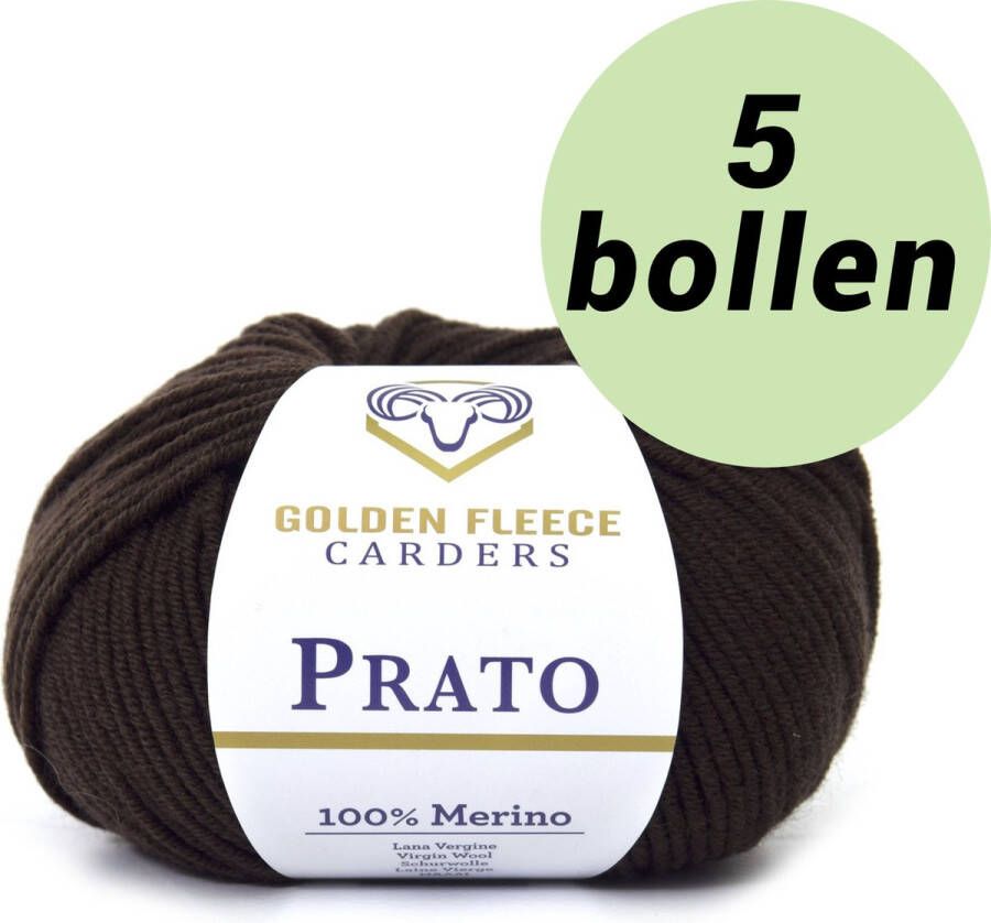 Golden Fleece yarn 5 bollen breiwol Hazelnoot bruin (821) 100% Merino wol s Prato hazel brown