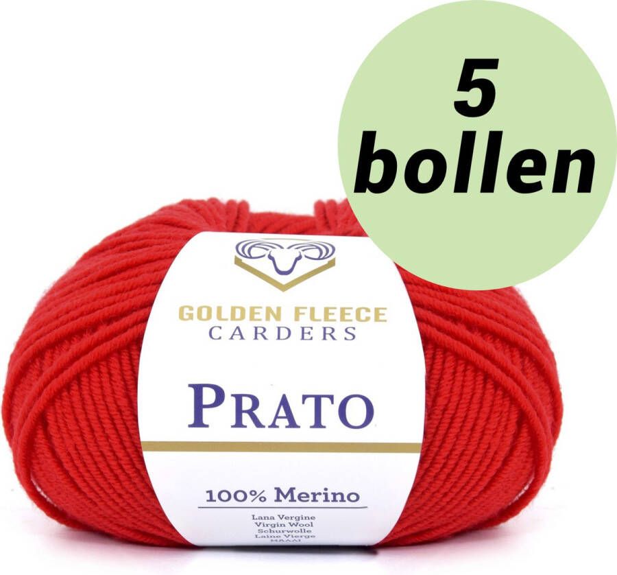 Golden Fleece yarn 5 bollen breiwol Rood(817) 100% zachte merino wol s Prato ruby red