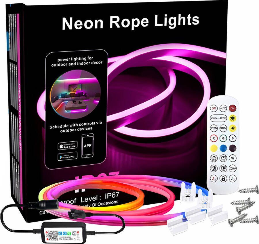 Golden Note Neon LED Strip flexibel 3 meter IP67 met AB Tuya App Alexa Google Home