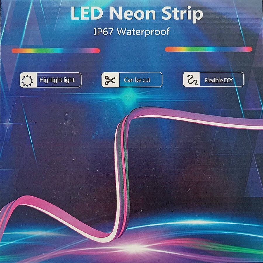 Golden Note Neon LED Strip flexibel 5 meter IP67 met AB Tuya App Alexa Google Home