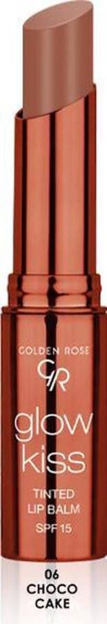 Golden Rose Glow Kiss Tinted Lip Balm CHOCO CAKE NO: 06 Met Hyaluronzuur vitamine E en SPF15