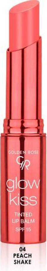 Golden Rose Glow Kiss Tinted Lip Balm PEACH SHAKE NO: 04 Met Hyaluronzuur vitamine E en SPF15