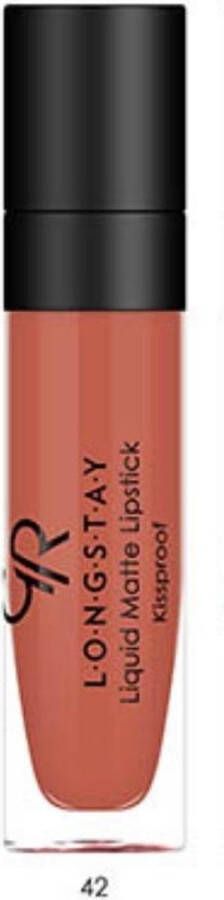 Golden Rose Longstay Liquid Matte Lipstick NO: 42 Safe Colors Collection Matte vloeibare lippenstift langhoudend geeft niet af