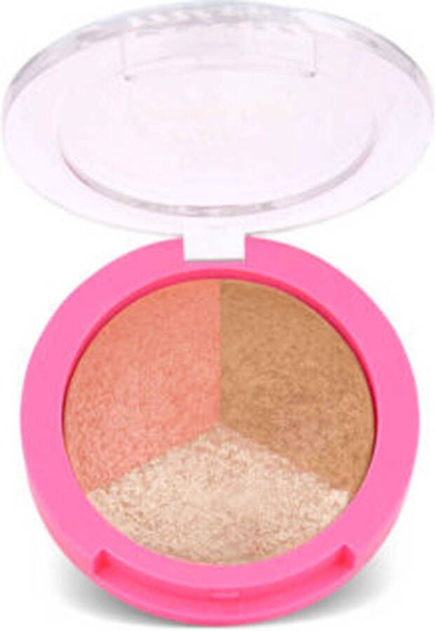 Golden Rose MISS BEAUTY GLOW BAKED TRIO Bronzer Blush en Highlighter Sterk gepigmenteerd