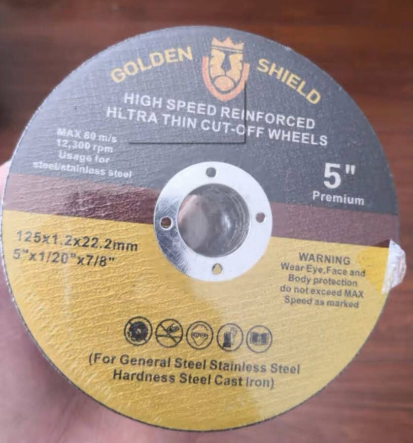 GOLDEN SHIELD Slijpschijf 125 mm 25 stuks Doorslijpschijf Slijpschijf metaal Haakse slijper 125x1 2x22 2mm Metalen