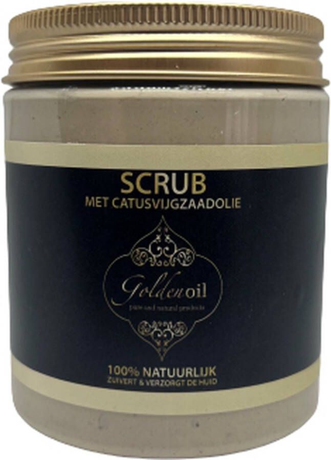GoldenOil Body scrub en Gezichtsscrub- Cactusvijgzaadolie Verwijderd Onzuiverheden Dode Huidcellen en Vuilophoping Diepreinigend en Verzorgend 100% natuurlijk