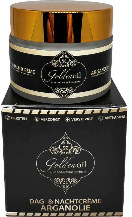 GoldenOil Dagcreme met Arganolie Nachtcreme Hydraterend Verstevigend en Verzorgend- Anti rimpel voor vrouwen en mannen