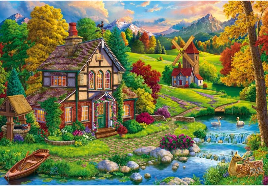 Goliath Image World Beautiful Cozy House by The River -Legpuzzel