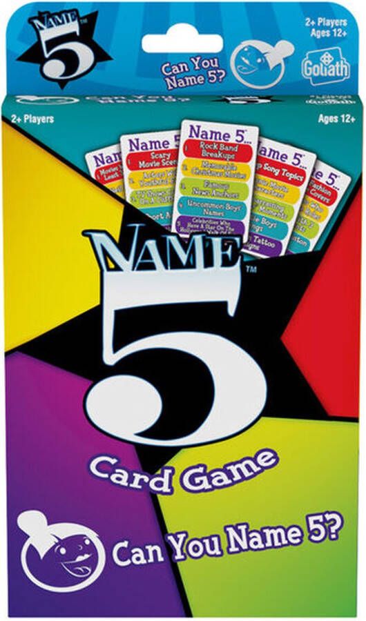 Goliath Name 5 Card Game Kaartspel Trivia Kun je er vijf noemen?