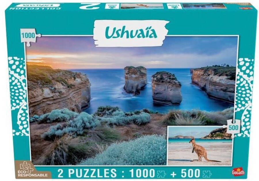 Goliath Ushuaia-collectie Island Archway en Kagourou (Australië) Puzzels 500 en 1000 stukjes