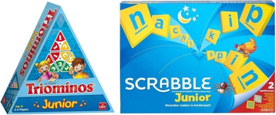 Goliath Spellenbundel 2 Stuks Triominos Junior & Mattel Scrabble Junior