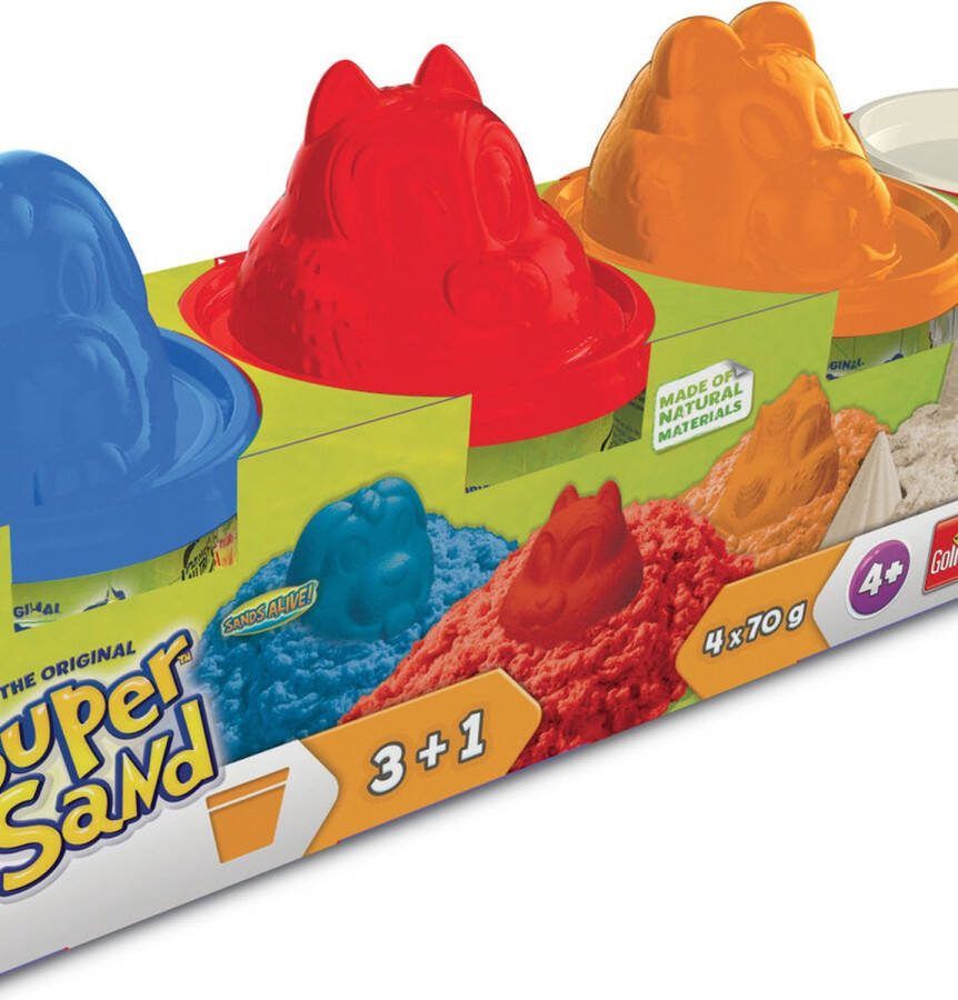 Goliath Super Sand Animal Cup 3+1 4x70 g Super Sand incl. 3 vormen