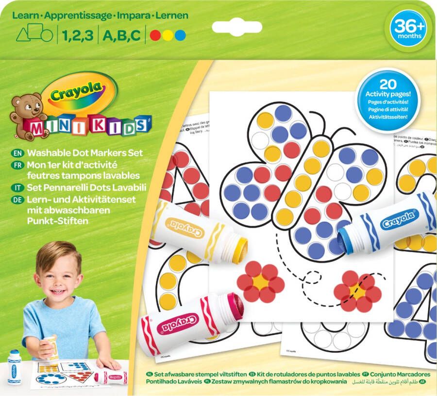 Crayola mini Kids Afwasbare stempelstiften set incl. 20 activiteitplaten